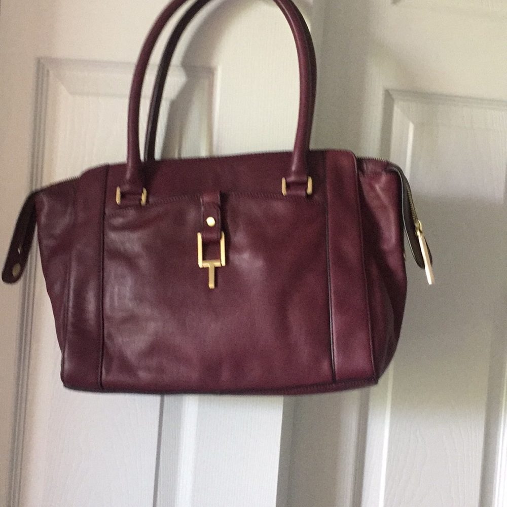 Tahari satchel genuine leather - Picture 3 of 8